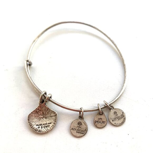 Alex and Ani Sea Shell Charm Bracelet Silver Finish - Expands 2"-3.5” - Picture 2 of 2